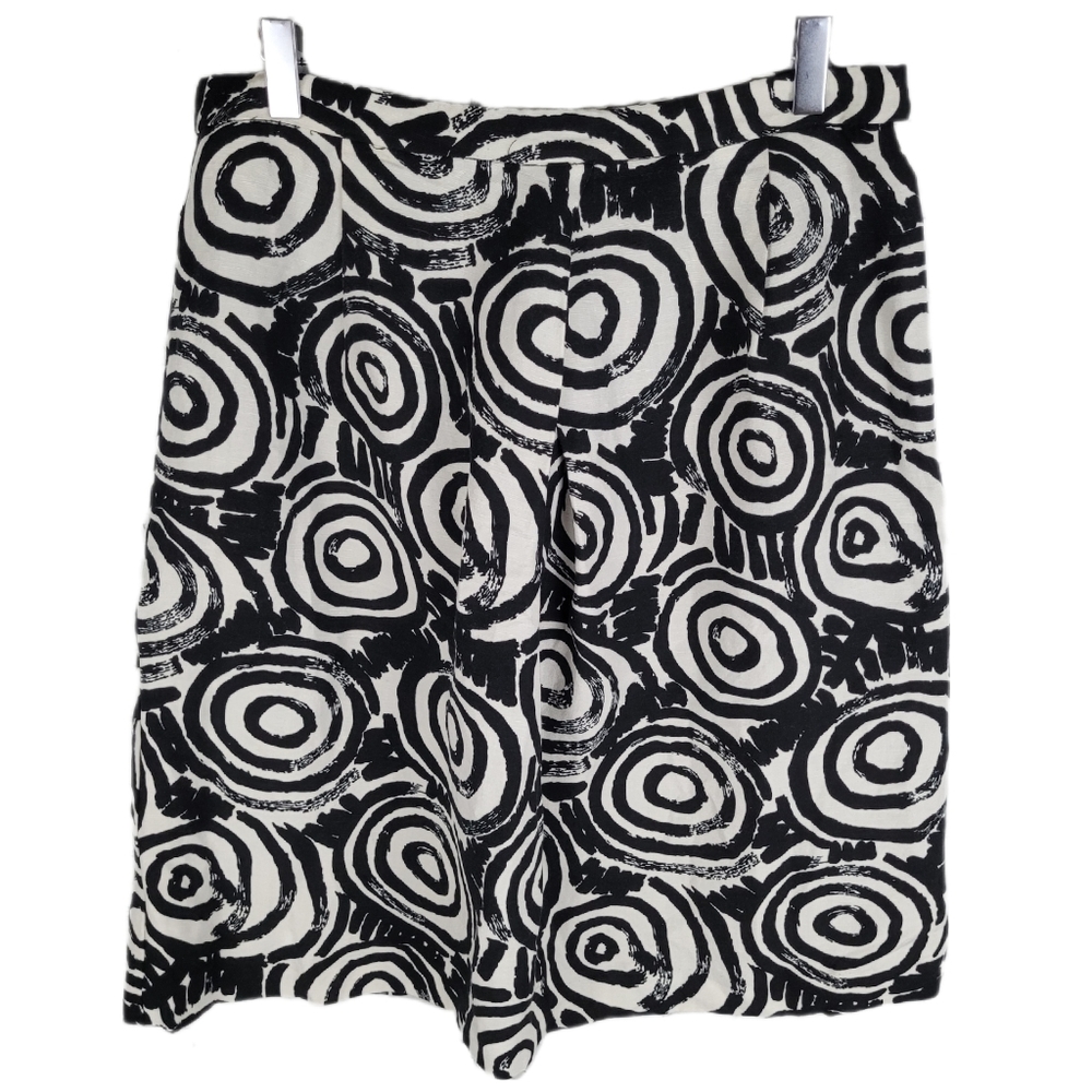 CLEMENTS RIBEIRO | linen blend fully lined bullseye circle pattern skirt